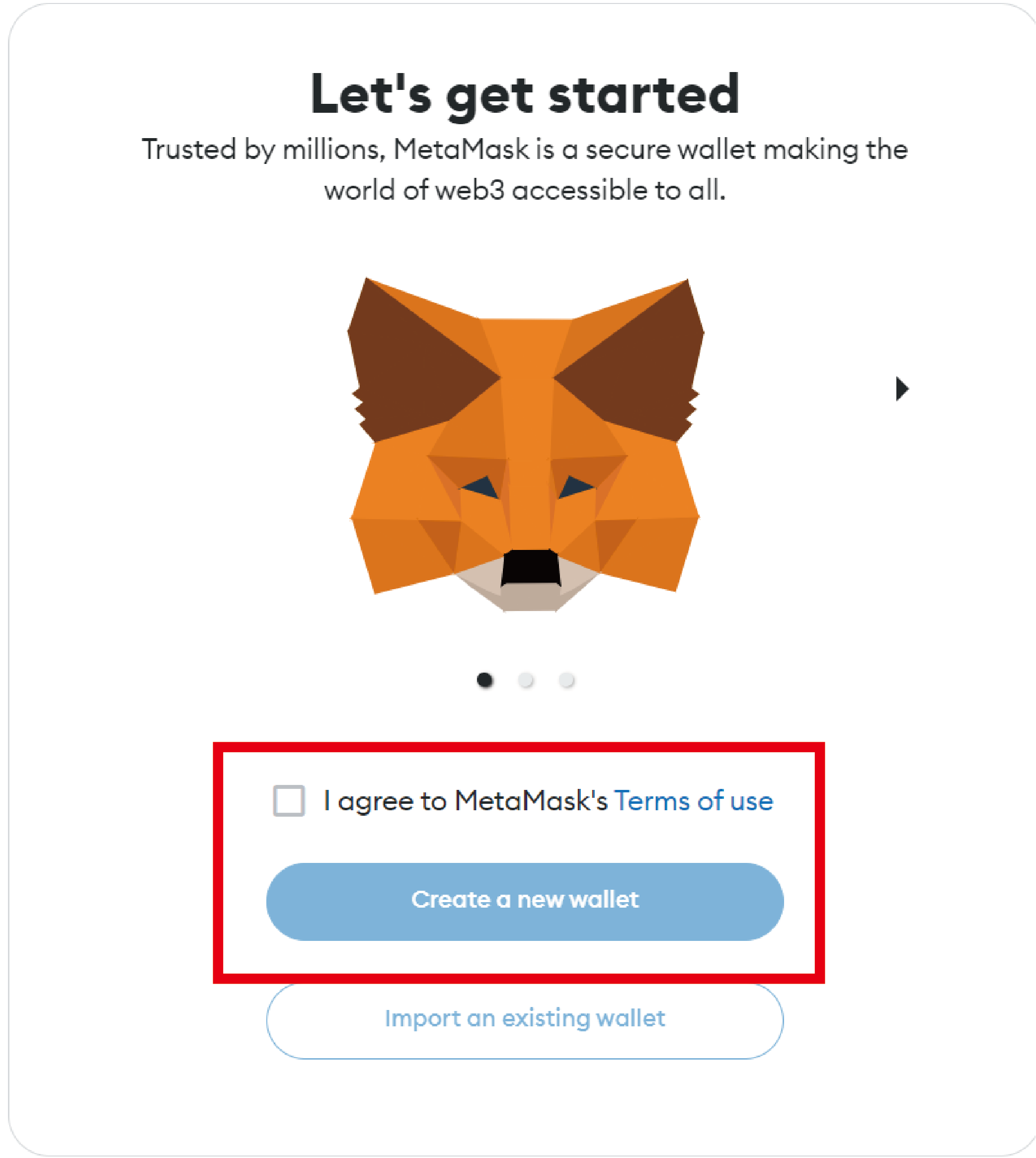 Creating a new wallet